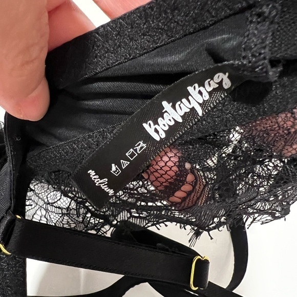 BOOTAYBAG The Hideaway Lace Bralette Black Sz M - Picture 3 of 3